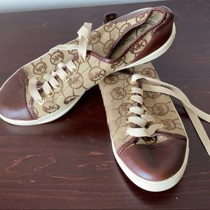 Brown and tan MK sneakers